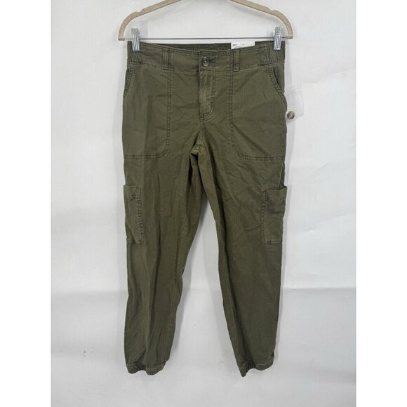 Sonoma Mid Rise Tapered Jogger Pant Women 4 Green Grunge Skater Granolagirl NEW - Picture 1 of 9